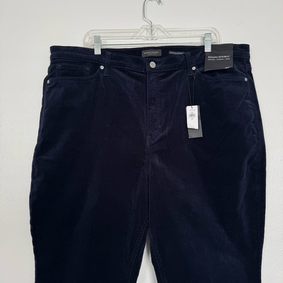 Banana Republic Pants Womens 35S Dark Blue Corduroy Straight Ankle High Rise NWT - Picture 2 of 12